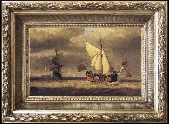 framed  VELDE, Willem van de, the Younger The Yacht Royal Escape Close-hauled in a Breeze, Ta021s